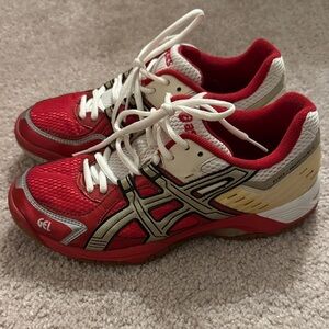 ASICS Women's Red and White Athletic Shoes - Size 8.5